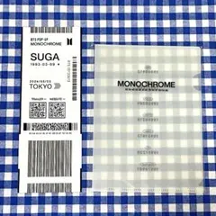 【公式】BTS モノクローム　MONOCHROME バーコードタグ　ユンギ　東京