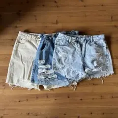 デニム ショートパンツ 3点セット