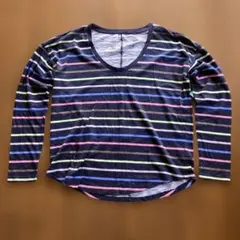 GAP オーガニックコットン ストライプ長袖Tシャツ M