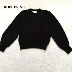 ROPE PICNIC 長袖 ニット ブラック 38 リブ編み 切り替え 38のサムネイル