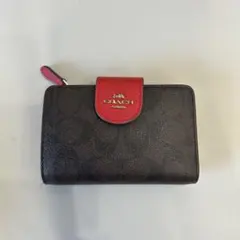 COACH 二つ折り財布 シグネチャー レッドのサムネイル