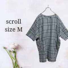スクロール【M】タータンチェックバックスリットチュニック