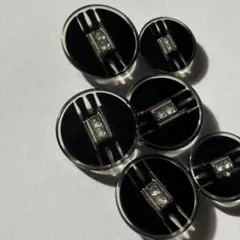 黒　ブラック　クリア装飾ボタン