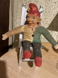 未使用✨ 陶器製 ヴィンテージ マリオネット ピエロ人形 金彩衣装 68cm 未使用✨ 陶器製 ヴィンテージ マリオネット ピエロ人形 金彩衣装 68cm