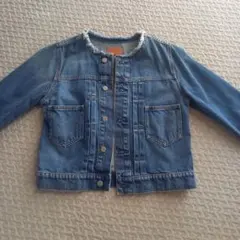 デニムジャケット フリンジ襟 コットン100%　S M