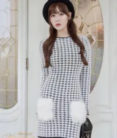 ミシェルマカロン 千鳥柄 ワンピース