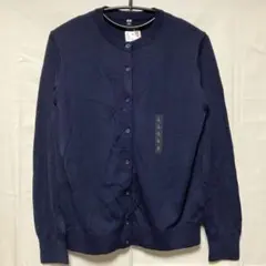 UNIQLO UVカットクルーネックカーディガン（長袖）　ネイビー　L