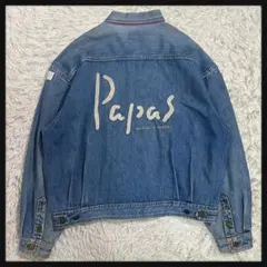 Papas パパス　ヴィンテージ　デニムジャケット バックロゴのサムネイル