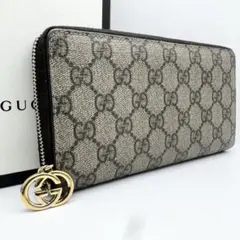 【美品】グッチ　GUCCI 長財布　GGスプリーム ラウンドファスナーのサムネイル