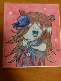 ウマ娘 スーパークリーク 手描きイラスト 色紙 - メルカリ