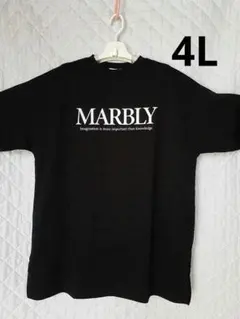 [787]黒　MARBLYロゴ 半袖プルオーバー　大きいサイズ