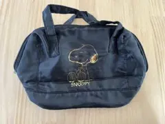 H&Mスヌーピー 黒いナイロンバッグ