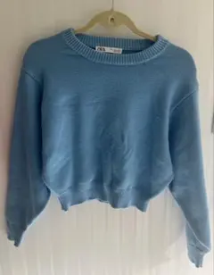 ZARA ライトブルーニットセーター 長袖　Ｌ