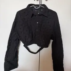 ZARA ブラック クロップドシャツ M