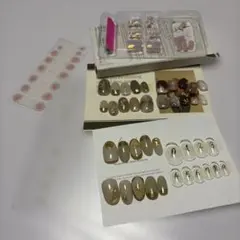 ベージュゴールドネイルチップセット