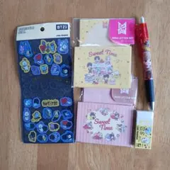 BT21　シール　ミニレターセット　消しゴム　ボールペンのセット