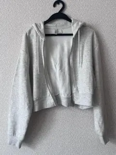H&M パーカー クロップド ジップアップ