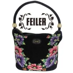 FEILER フェイラー 花柄ハンドバッグ 黒 エレガント