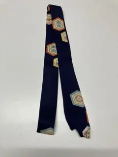 腰紐　正絹　ネイビー 六角形模様 和装小物