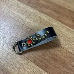 ベルトループ　スタッズキーホルダー　本革　黒　アメカジ HTC CALEE 風