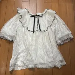 axes femme フリルレースブラウス