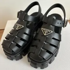 PRADA ブラック サイズ35 モノリス　ラバーサンダル