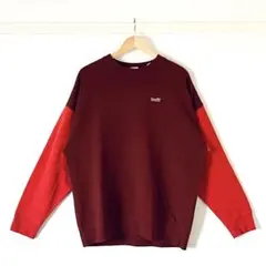 【早い者勝ち・美品】リーバイス クレイジースリーブスウェット 赤 S トレーナー