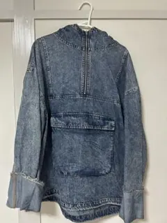 フード付きデニムジャケット インディゴブルー