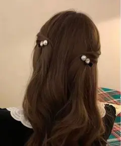 パール付きヘアピン 2個セット