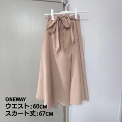 【美品】oneway リボン フレアAラインスカートのサムネイル