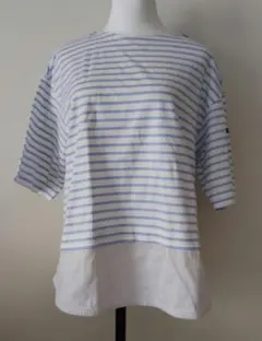 McGREGOR日本製ブルーと白ボーダーざっくり Lサイズ #36