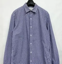 美品 フランクアンドアイリーン　PAUL　ギンガムチェック　シャツ　ネイビー
