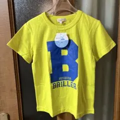 5️⃣Hushush 蛍光イエロー Bロゴ Tシャツ 120