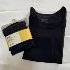 無印良品　あったか綿Uネック八分丈袖Tシャツ２枚セット