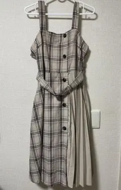 Honeys プリーツ切替ジャンスカ チェック柄