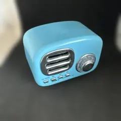 ダイソー　レトロデザイン ワイヤレススピーカー 本体 ブルー　Bluetoothのサムネイル