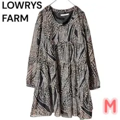 LOWRYS FARM 花柄 シフォン ワンピース M 裏地付き 長袖