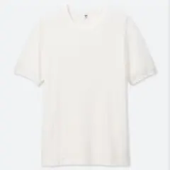 【美品】UNIQLO ユニクロ ワッフルクルーネック ホワイト Tシャツ M