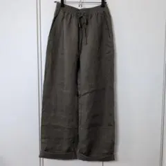 ZARA リネンワイドパンツ オリーブXS