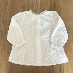 petit main 刺繍入り長袖ブラウス 100