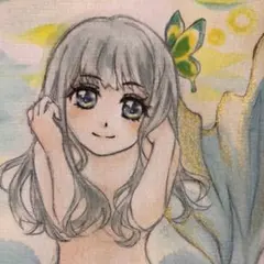 手描きイラスト 原画 オリジナル「君の光」