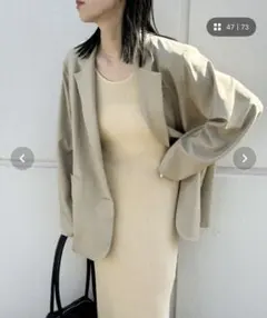 新品/未使用/タグなし アメリカンスリーブロングニットワンピース