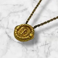 ChristianDior ディオール　ネックレス　サークル　CDロゴ　ゴールド