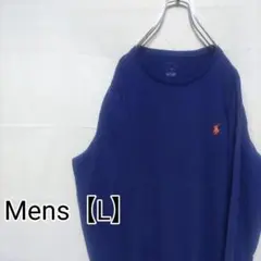 J109【US輸入】ラルフローレン　ロンT【メンズL】ブルーのサムネイル