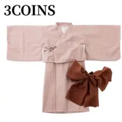 3COINS 花柄着物 帯付き ひな祭り　80〜90cm