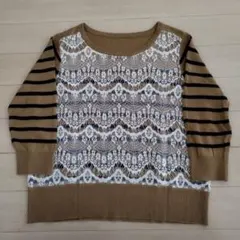 ★美品★フェリシモ　シロップ　レースデザイン ニットのサムネイル