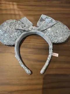 シルバー ミッキーマウス風カチューシャ