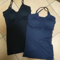 新品★授乳キャミソール ブラック、ネイビー2set M
