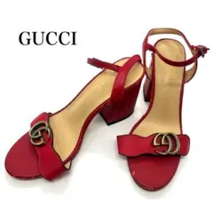 GUCCI グッチ GGロゴ レザー サンダル 赤 レッド サイズ36 要リペアのサムネイル