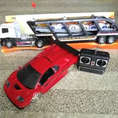 【年代物】　ラジコンカー　2台　キャリートレーラー　フォーミュラGT　ジパングのサムネイル
